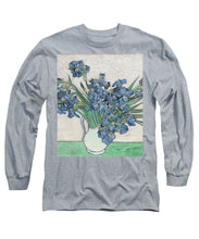 Vincent Van Gogh Irises Floral Purple - Long Sleeve T-Shirt Long Sleeve T-Shirt Pixels Heather Small 