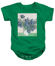 Vincent Van Gogh Irises Floral Purple - Baby Onesie Baby Onesie Pixels Kelly Green Small 