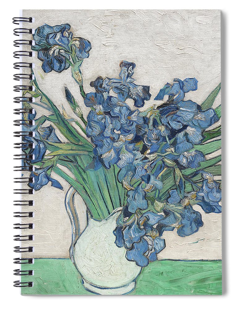 Vincent Van Gogh Irises Floral Purple - Spiral Notebook Spiral Notebook Pixels 6