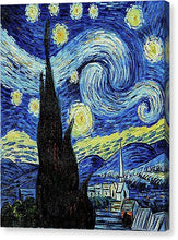 Vincent Van Gogh Starry Night Painting - Canvas Print Canvas Print Pixels 6.625" x 8.000" Mirrored Glossy