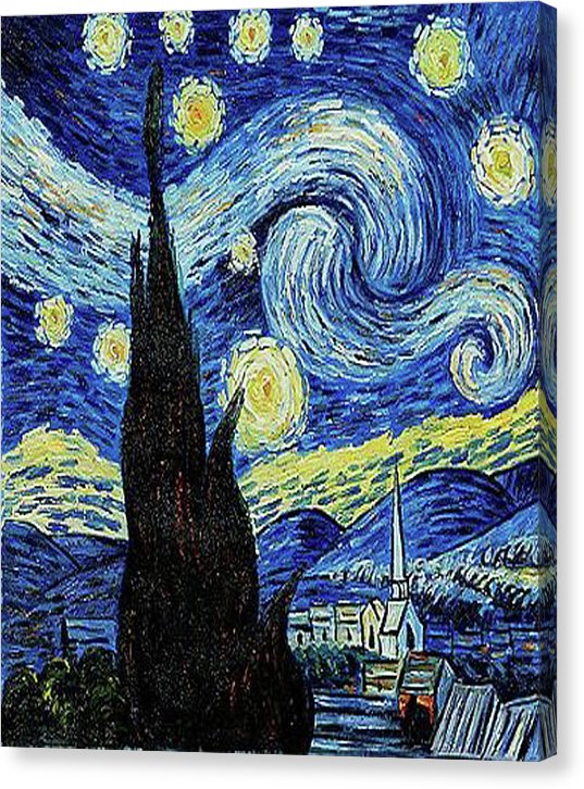 Vincent Van Gogh Starry Night Painting - Canvas Print Canvas Print Pixels 6.625
