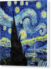 Vincent Van Gogh Starry Night Painting - Canvas Print Canvas Print Pixels 6.625" x 8.000" White Glossy