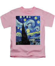 Vincent Van Gogh Starry Night Painting - Kids T-Shirt Kids T-Shirt Pixels Pink Small 