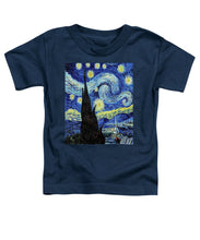 Vincent Van Gogh Starry Night Painting - Toddler T-Shirt Toddler T-Shirt Pixels Navy Small 