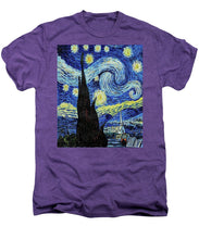 Vincent Van Gogh Starry Night Painting - Men's Premium T-Shirt Men's Premium T-Shirt Pixels Deep Purple Heather Small 