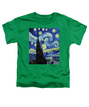 Vincent Van Gogh Starry Night Painting - Toddler T-Shirt Toddler T-Shirt Pixels Kelly Green Small 