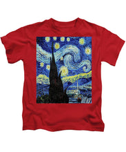 Vincent Van Gogh Starry Night Painting - Kids T-Shirt Kids T-Shirt Pixels Red Small 