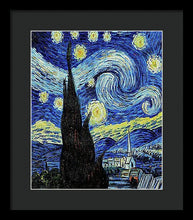 Vincent Van Gogh Starry Night Painting - Framed Print Framed Print Pixels 11.625" x 14.000" Black Black
