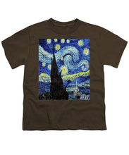 Vincent Van Gogh Starry Night Painting - Youth T-Shirt Youth T-Shirt Pixels Coffee Small 