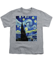 Vincent Van Gogh Starry Night Painting - Youth T-Shirt Youth T-Shirt Pixels Heather Small 