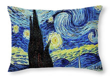 Vincent Van Gogh Starry Night Painting - Throw Pillow Throw Pillow Pixels 20" x 14" Yes 