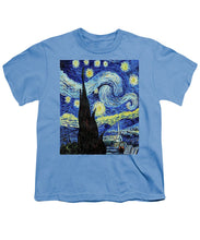 Vincent Van Gogh Starry Night Painting - Youth T-Shirt Youth T-Shirt Pixels Carolina Blue Small 