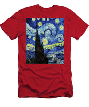 Vincent Van Gogh Starry Night Painting - Men's T-Shirt (Athletic Fit) Men's T-Shirt (Athletic Fit) Pixels Red Small 