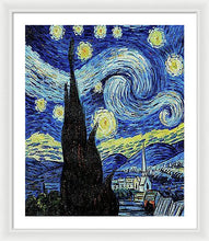 Vincent Van Gogh Starry Night Painting - Framed Print Framed Print Pixels 25.000" x 30.000" White White