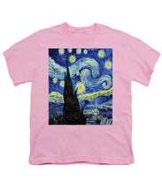 Vincent Van Gogh Starry Night Painting - Youth T-Shirt Youth T-Shirt Pixels Pink Small 