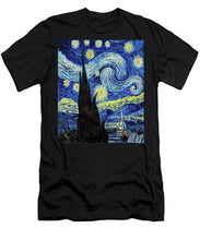 Vincent Van Gogh Starry Night Painting - Men's T-Shirt (Athletic Fit) Men's T-Shirt (Athletic Fit) Pixels Black Small 
