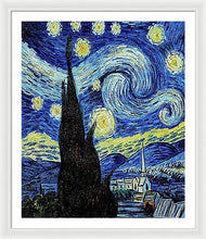 Vincent Van Gogh Starry Night Painting - Framed Print Framed Print Pixels 30.000" x 36.000" White White