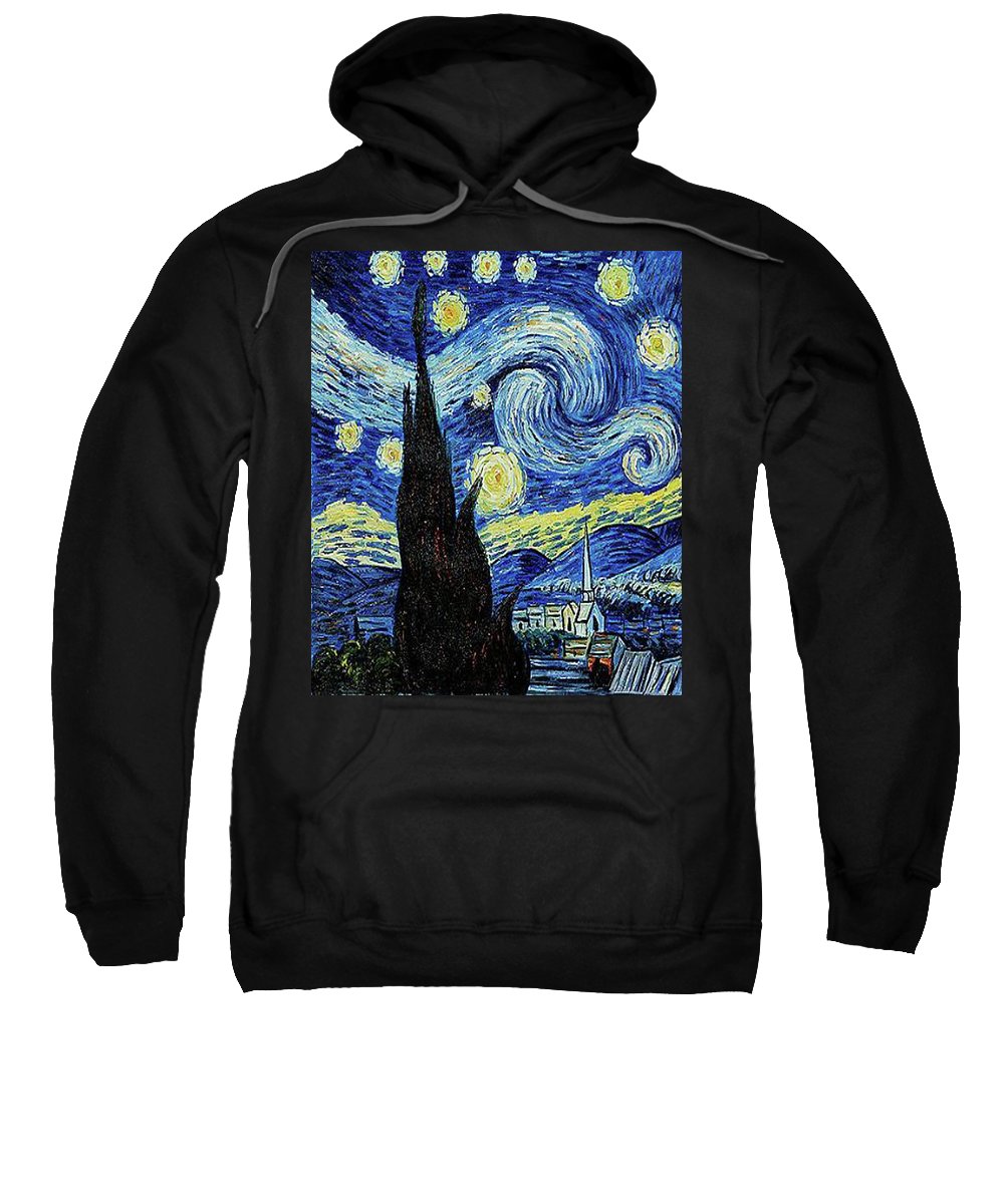 Vincent Van Gogh Starry Night Painting - Sweatshirt Sweatshirt Pixels Black Small 