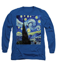 Vincent Van Gogh Starry Night Painting - Long Sleeve T-Shirt Long Sleeve T-Shirt Pixels Royal Small 