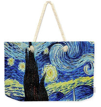 Vincent Van Gogh Starry Night Painting - Weekender Tote Bag Weekender Tote Bag Pixels 24" x 16" Natural 