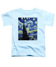 Vincent Van Gogh Starry Night Painting - Toddler T-Shirt Toddler T-Shirt Pixels Light Blue Small 