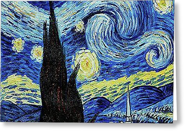 Vincent Van Gogh Starry Night Painting - Greeting Card Greeting Card Pixels Single Card  
