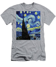 Vincent Van Gogh Starry Night Painting - Men's T-Shirt (Athletic Fit) Men's T-Shirt (Athletic Fit) Pixels Heather Small 