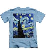 Vincent Van Gogh Starry Night Painting - Kids T-Shirt Kids T-Shirt Pixels Carolina Blue Small 
