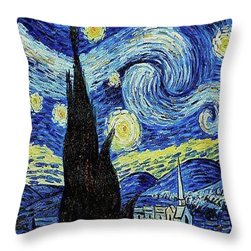 Vincent Van Gogh Starry Night Painting - Throw Pillow Throw Pillow Pixels 14