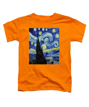 Vincent Van Gogh Starry Night Painting - Toddler T-Shirt Toddler T-Shirt Pixels Orange Small 