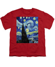 Vincent Van Gogh Starry Night Painting - Youth T-Shirt Youth T-Shirt Pixels Red Small 