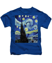 Vincent Van Gogh Starry Night Painting - Kids T-Shirt Kids T-Shirt Pixels Royal Small 
