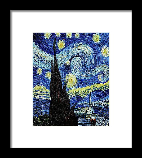 Vincent Van Gogh Starry Night Painting - Framed Print Framed Print Pixels 6.625