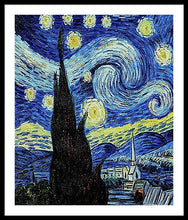 Vincent Van Gogh Starry Night Painting - Framed Print Framed Print Pixels 30.000" x 36.000" Black White