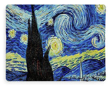 Vincent Van Gogh Starry Night Painting - Blanket Blanket Pixels 60" x 80" Sherpa Fleece 