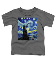 Vincent Van Gogh Starry Night Painting - Toddler T-Shirt Toddler T-Shirt Pixels Charcoal Small 