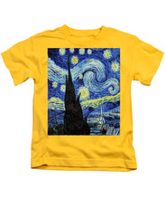 Vincent Van Gogh Starry Night Painting - Kids T-Shirt Kids T-Shirt Pixels Yellow Small 