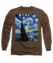 Vincent Van Gogh Starry Night Painting - Long Sleeve T-Shirt Long Sleeve T-Shirt Pixels Coffee Small 
