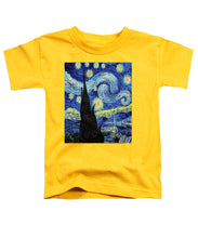 Vincent Van Gogh Starry Night Painting - Toddler T-Shirt Toddler T-Shirt Pixels Yellow Small 