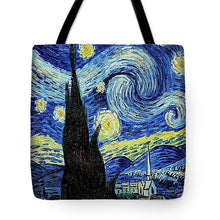 Vincent Van Gogh Starry Night Painting - Tote Bag Tote Bag Pixels 18" x 18"  