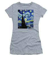 Vincent Van Gogh Starry Night Painting - Women's T-Shirt (Athletic Fit) Women's T-Shirt (Athletic Fit) Pixels Heather Small 