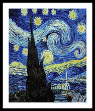 Vincent Van Gogh Starry Night Painting - Framed Print Framed Print Pixels 25.000" x 30.000" Black White