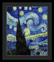 Vincent Van Gogh Starry Night Painting - Framed Print Framed Print Pixels 16.625" x 20.000" Black Black