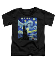 Vincent Van Gogh Starry Night Painting - Toddler T-Shirt Toddler T-Shirt Pixels Black Small 