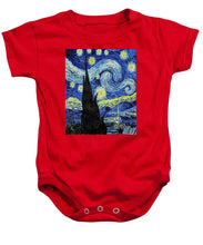 Vincent Van Gogh Starry Night Painting - Baby Onesie Baby Onesie Pixels Red Small 