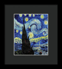 Vincent Van Gogh Starry Night Painting - Framed Print Framed Print Pixels 6.625" x 8.000" Black Black