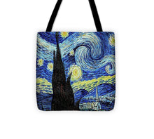 Vincent Van Gogh Starry Night Painting - Tote Bag Tote Bag Pixels 13" x 13"  