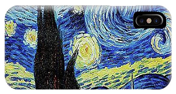 Vincent Van Gogh Starry Night Painting - Phone Case Phone Case Pixels IPhone X Case  