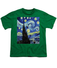 Vincent Van Gogh Starry Night Painting - Youth T-Shirt Youth T-Shirt Pixels Kelly Green Small 