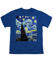 Vincent Van Gogh Starry Night Painting - Youth T-Shirt Youth T-Shirt Pixels Royal Small 